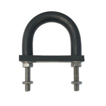 Graphskill - Insulating Rubber Lined U-bolt And Backing Pad 50 Mm Id (suit 32 Mm Nb Pipe)-galvanised
