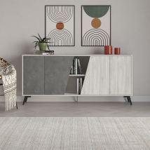 Homemania - Decortie Fiona Console Sideboard Display Unit 180 - Ancient White / Retro Grey - Ancient White / Retro Grey