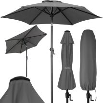 Kingsleeve Fiji 2m Aluminium Garden Parasol With Crank Handle And Cover Uv80+ Sun Protection 200cm Tilting Patio Balcony Umbrella Foldable & Tiltable 
