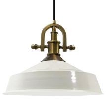 Handbemalte Industrielle Hängeleuchte Aus Weiß Metall – Vintage-kronleuchter E27 Ø41 Cm Für Wohnzimmer, Schlafzimmer Oder Esszimmer