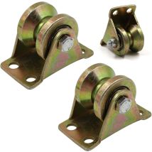 Lifting Crane Pulley, 3pcs Color Coated Stainless Steel Pulley Low Noise Heavy Duty Thick Steel For Ropes