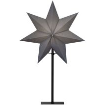 Eglo Tischlampe Mit Weihnachtsstern, Dekostern Beleuchtet Aus Papier In Grau Mit Standfuß Aus Metall In Schwarz, 3d Fenster-leuchtstern Stehend Mit 