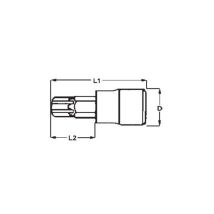 Llave de Vaso TX10 3/8” – Cromo Vanadio – 49,5 mm – 2,5 mm – 17,9 mm – Tengtools