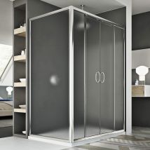 Idralite - Box Doccia Scorrevole Rettangolare Vetro Stampato H 185 Mod. Replay Duo 2 Ante 75x170 Cm