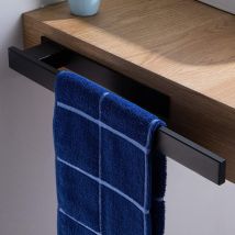 Portasciugamani Autoadesivo Nero, Senza Foratura, Portasciugamani Da Bagno Per Bagno E Cucina, 39 Cm