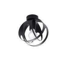 Greenice – Tulos Black Ceiling Lamp – E27, 1x Max 15W LED, IP20, Steel, 16/16/21 cm