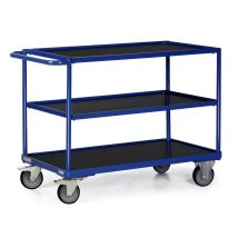 Bako Logistiksysteme Tischwagen F300 Mit Bordkante 3 Ladeflächen Und Waagerechtem Schiebegriff 850x500mm