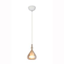 Hängelampe Pendelleuchte Deckenleuchte Esszimmerlampe E14 Metall Weiß Matt H 200 Cm
