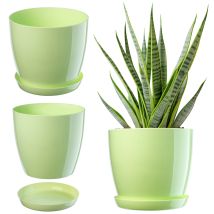 Kadax - Maceta Con Soporte Tapa De Plástico Maceta 14cm Verde Para Flores