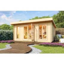 Lasita Maja - Dorset 3-log Cabin, Wooden Garden Room, Timber Summerhouse, Home Office - L540 X W460 X H239.4 Cm