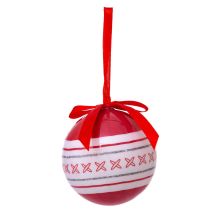 Féeric Lights – Palla di Natale Stampata – Rosso – 7.50 cm x 7.50 cm x 7.50 cm – Polistirene