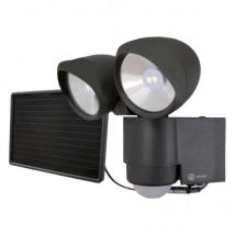 Kit solar LED con sensor de movimiento – 2 focos – Panel fotovoltaico ajustable – Batería recargable Ni-MH – Iluminación exterior