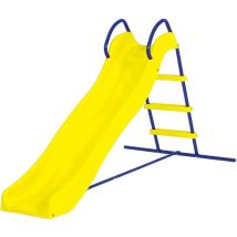 Tobogán De Jardín En Acero Azul Y Amarillo 185x95x H105 Cm