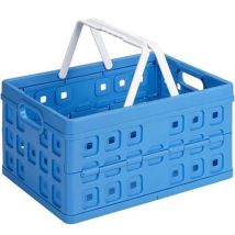 Klappbox Square 32 L Blau/weiß Einkaufsbox Einkaufskorb Mit Griffen - Sunware