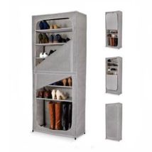 Schuhregal Domopak Aus Grauem Stoff 7 Böden 68x30x160h Cm