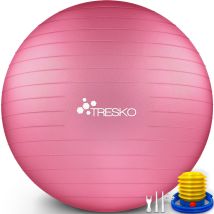 Tresko Palla Da Ginnastica A Prova Di Strappo Palla Da Seduta Palla Da Yoga Con Pompa 300 Kg Rosa 85cm