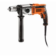 Black+Decker – Hammerbohrmaschine 910W – Kunststoffkoffer – 2-Gang – Vorwärts- und Rückwärtsbetrieb – Softgrip