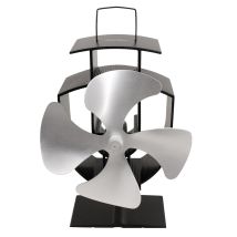 Lincsfire 4 Blades Eco Friendly Stove Fan Heat Powered For Wood Burner/fireplace Silver