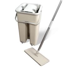 Fregona de microfibra plegable autolimpiable – Cubo doble – 80% poliéster – 20% poliamida – 5 litros – Facilitys