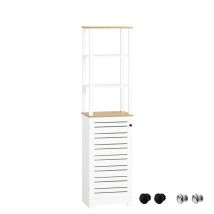 Sobuy - Mobile Alto Colonna Bagno Salvasapzio Mobile Bagno Mobiletto Cucina Armadio Bagno Bzr43-w
