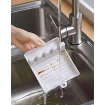 Poggiamestolo Bianco, Portacoperchio, Portaspatola, Poggiamestolo In Plastica Leggera, 14,3 X 12,7 Cm, Accessorio Per Utensili Da Cucina