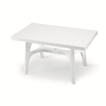 Scab - Rechteckiger Gartentisch Aus Weißem Harz 140x80xh73 Cm