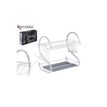 Kinvara - Escurreplatos Cromado 2 Pisos 87002 , Escurreplatos Cromado 2 Pisos 87002fabricado En Metal De Alta Calidadbandeja De Plásticoacabado 