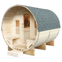 Sauna Gaïa Holl's Steam Cabin Esterno Abete - Illuminazione Interno Panche Per Terrazze - Luna - Pacchetto Accessori Incluso