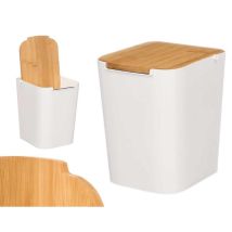 Arte Regal - Papelera Tapa Bambu Blanca , Papelera Con Tapa Bambú Blancamarca: Arteregalesta Papelera Combina La Calidez Del Bambú Con La Practicidad 