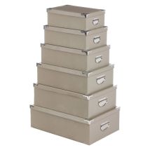 FIVE – Set aus 6 Krokodilkästen – Taupe – 48 cm x 33,5 cm x 16 cm – 0,89 kg