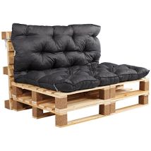 Ambientehome - Cuscino Per Pallet Con Schienale Circa 120 X 140 X 10 Cm Euro Pallet Grigio 20064