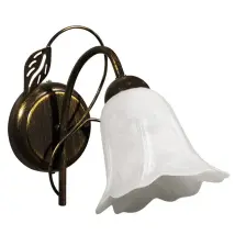 Applique Teresa 1 Luz E14 Marrón Oro Con Vidrio Esponjado Blanco