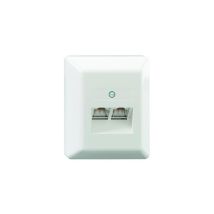 Rutenbeck RJ45-Buchse modular 2-fach Aufputz reinweiß – 2 x 8-polig – 125 V – IP20 – für 6- und 8-polige Stecker