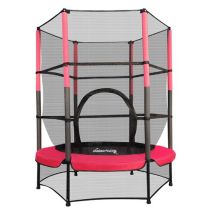 Kms - Galactica Children's Mini Trampoline With Safety Net – 4.5ft Kids Rebounder Red