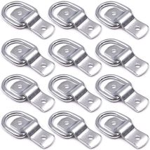 12 Pack D-ring Tie Downs, 1/4' D-rings Anchor Lashing Ring For Loads On Trailers Trucks Rv Campers Vans Atv Suv Boats Motorcycles Etc Vehicles, Heavy 