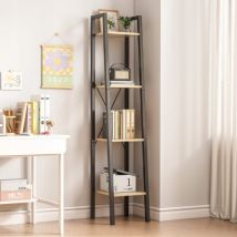 Rebiko - Industrielles Standregal Dunkelbraun 4 Fachböden