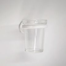 Inda - Wandglashalter One Mattweiß/transparentes Glas