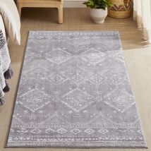 Songmics Home - Tapis De Salon 120 X 170 Cm, Antidérapant, Pour Salon, Lavable En Machine, Style Bohème, Gris Tourterelle
