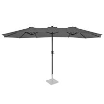 Premium Sonnenschirm Iseo 460x270cm - Robuster Sonnenschirm – Extra-groß – Uv-beständig – Grau – Inklusive Schutzhülle - Vonroc