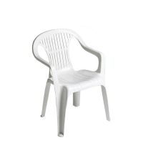 Sillón apilable de resina blanco – Garden Life – 55x53x82 cm – 2,3 Kg – Protección UVA