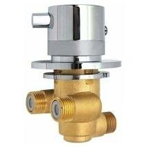 Thermostat-duscharmatur Aus Messing, Einhebelmischer, Einweg-auslass. Mischt Warm- Und Kaltwasser, Wandmontage, Elegantes Und Langlebiges Design.