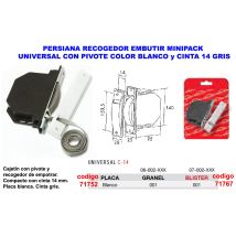 Teicocil - Fplus Persiana Recogedor Embutir Blanco+cinta 14mm Gris 06002001