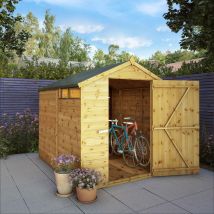 8 X 6 Feet Shiplap Security Apex Shed - Timber - L240.8 X W189.2 X H198.9 Cm - Brown