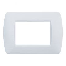 Placca Serie Space, 3 Moduli, Plastica Satinata, Bianca, Compatibile Con Serie Bticino Living - Ettroit Ln85301