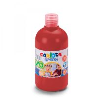 Carioca Flasche De Tempera 500ml - Super Abwaschbare Farben - Einfaches De Mischen - Anwendbar Auf Porösen Materialien - Hohe Deckkraft - Rote Farbe -