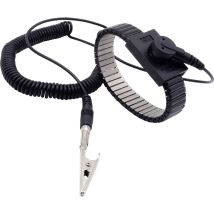 Quadrios Gmbh Esd - Bracciale In Metallo Con Bottone Automatico A Spirale Da 10 Mm, 3 M E Adattatore Antistatico Professionale (