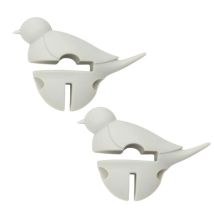 2 Repose Cuillère Petit Oiseau Blanc 3 En 1