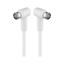 Goobay F-quick-antennenanschlusskabel 1,5 M, Weiss, 2x Gewinkelt, 80 Db