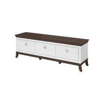 Meublorama - Tv-möbel 160cm, Kollektion Palace, 3 Schubladen. Farbe Weiß Und Eiche.