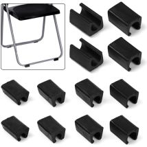 Juego De 24 Patas De Plástico En Forma De U Para Sillas, 12 Mm De Diámetro, Color Negro, Para Sillas Tubulares.